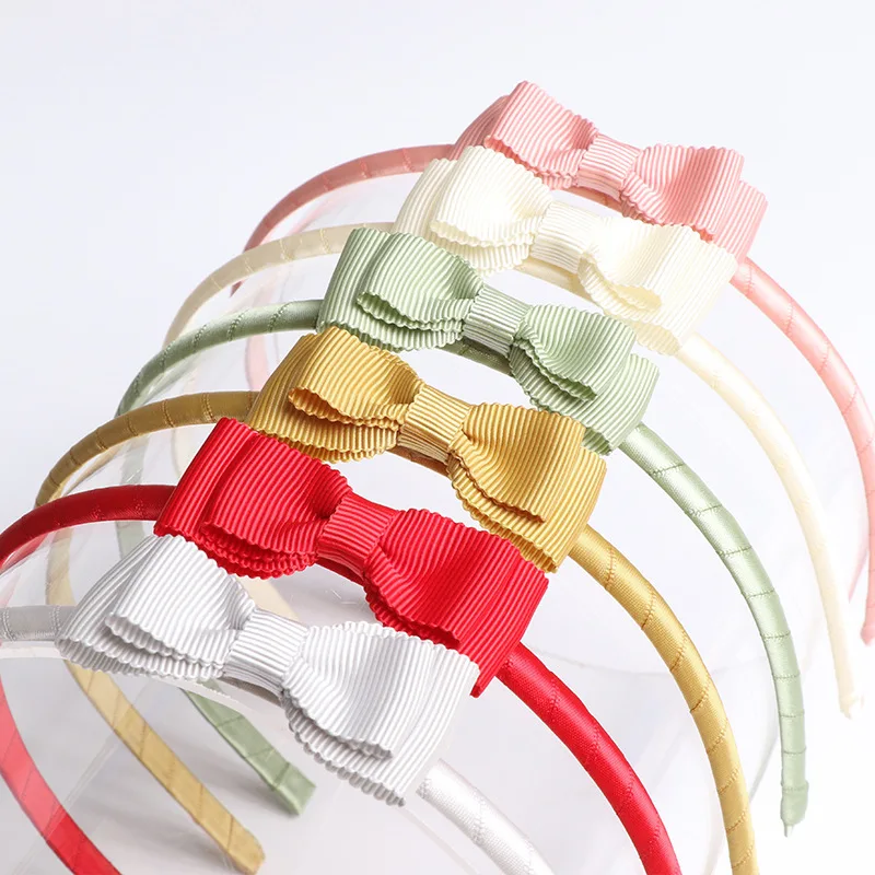 
G0204 Ins Hot Hair Bow Headband for Baby Girl Toddler Kid Wholesale Hair Acessories for Little Girl 6 Colors 