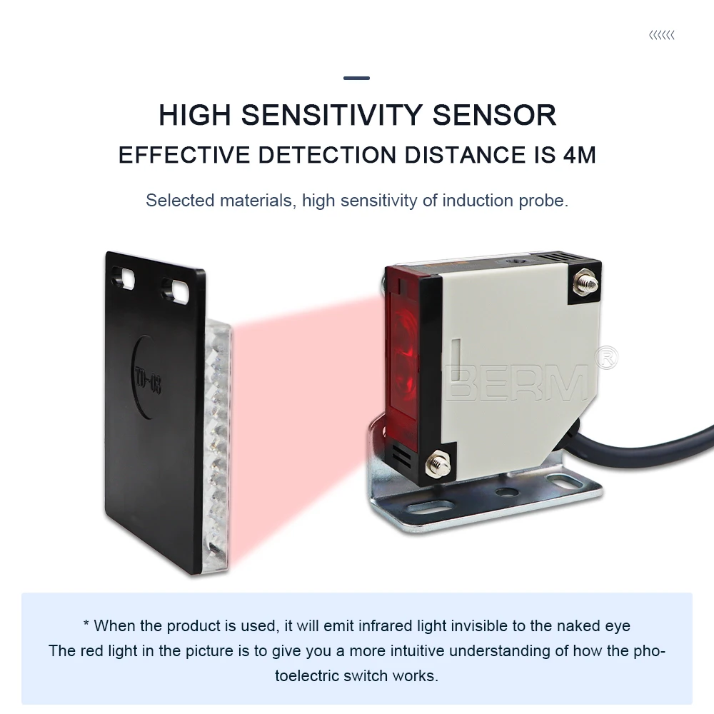 E3JK-R4M1  Reflection type photoelectric switch with reflector sensor, AC/DC general sensor,Induction distance of 4 meters