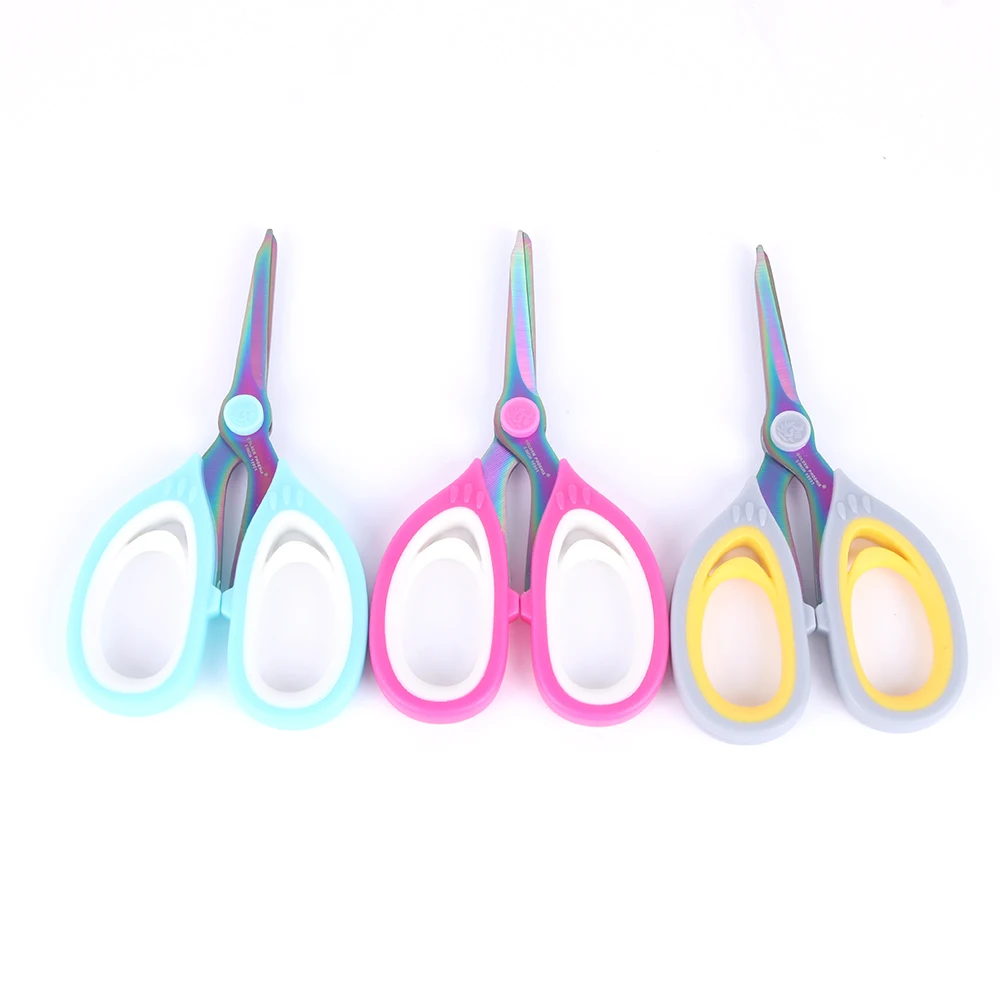 Customized Logo 5.5 Inch Comfort Grips Titanium Coated Office Household Use Multi-Function Scissors