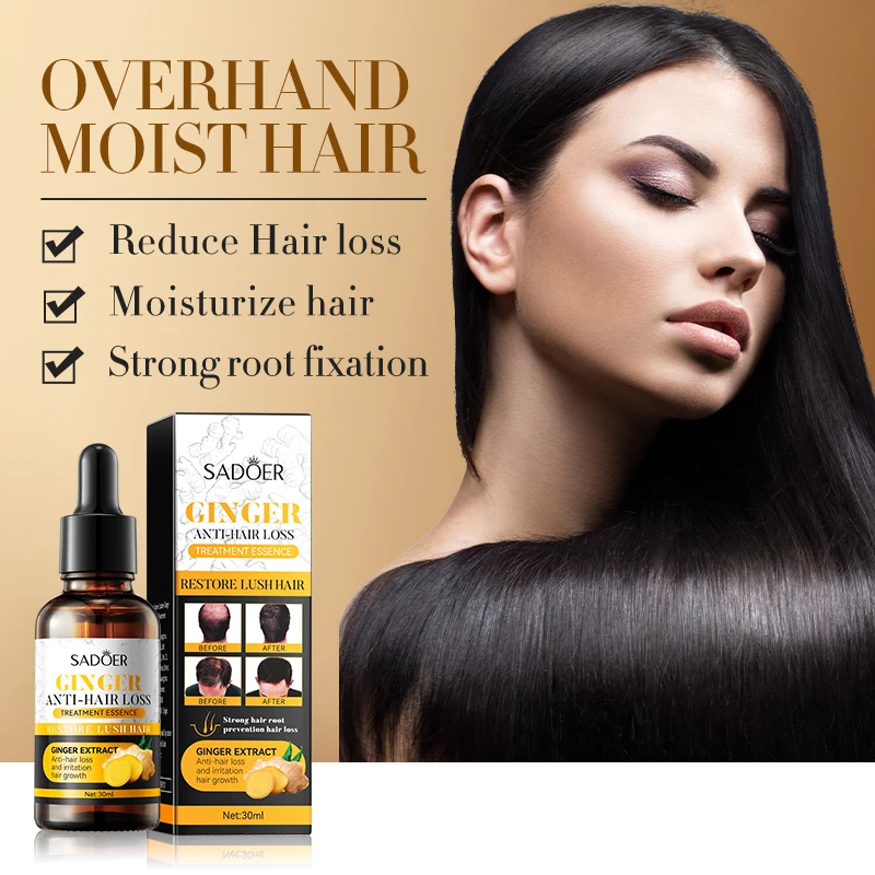 OEM SADOER private label best selling ginger anti-hair loss treatment hydrates repairs straightening hair care oil serum