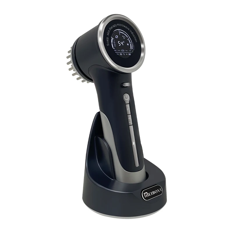 Meiboyi Profession Household Scalp Oil Applicator Laser Comb Red Light Therapy EMS Heating Head Massager Brush For Hair Growth