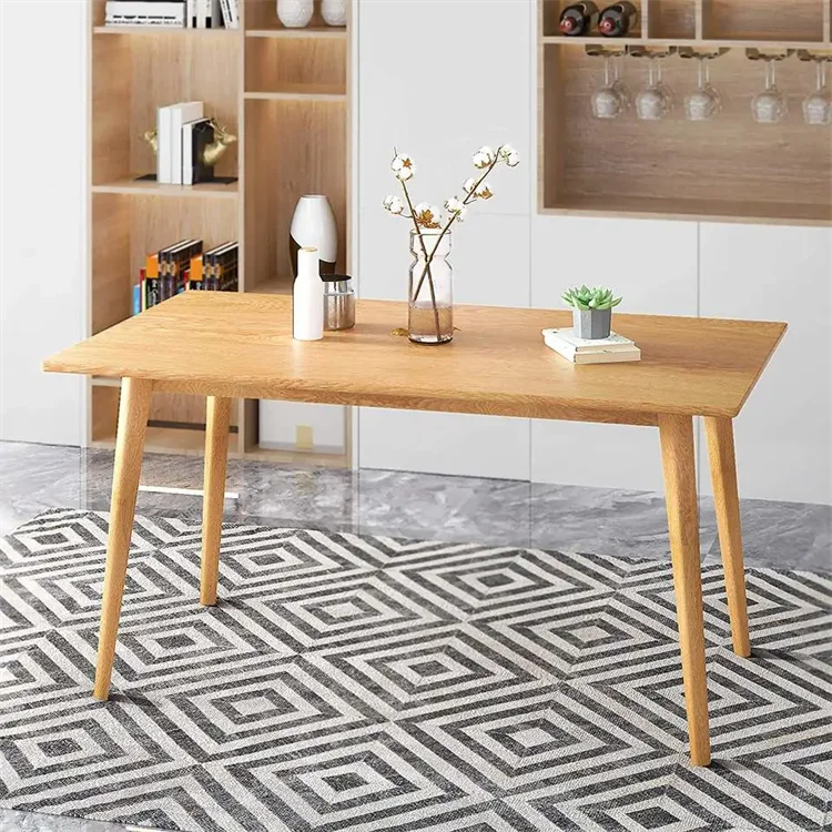 Modern Style Solid Wood Rectangular Dining Table Easy Assembly Office & Coffee Desk Kitchen Home Furniture-Wholesale Price