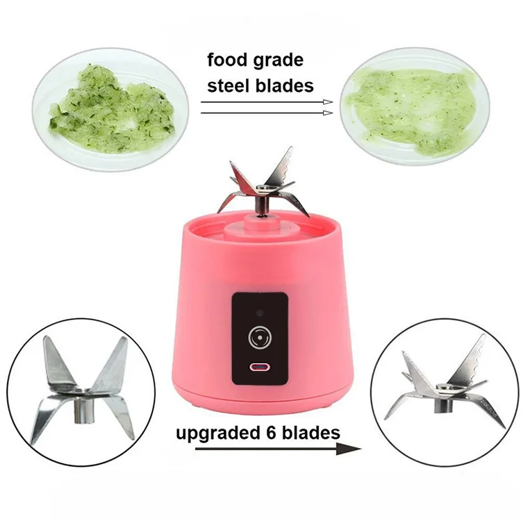 1688 sourcing Portable 380ML Electric Juicer Blender Rechargeable Mini USB 6 Blades Smoothie Fruit Professor Wireless at Home