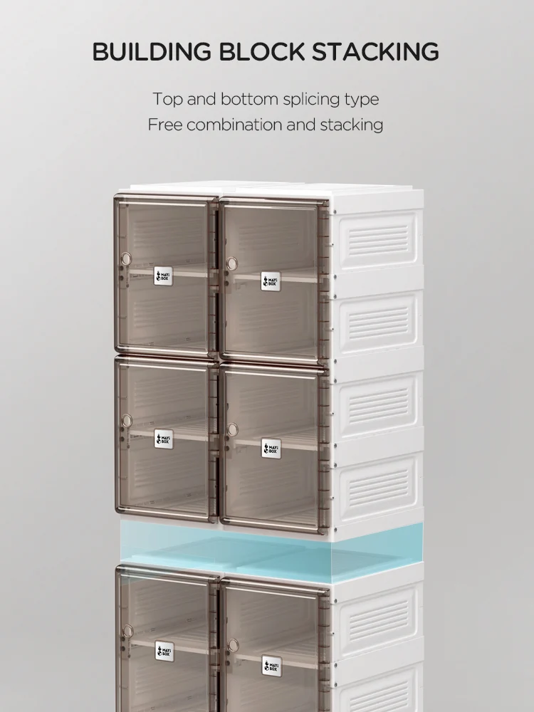 ANTBOX mayibox Drop Front Clear Stackable big shoe storage box storage shoe rack cabinet Magnets Sneaker Box bedroom furniture
