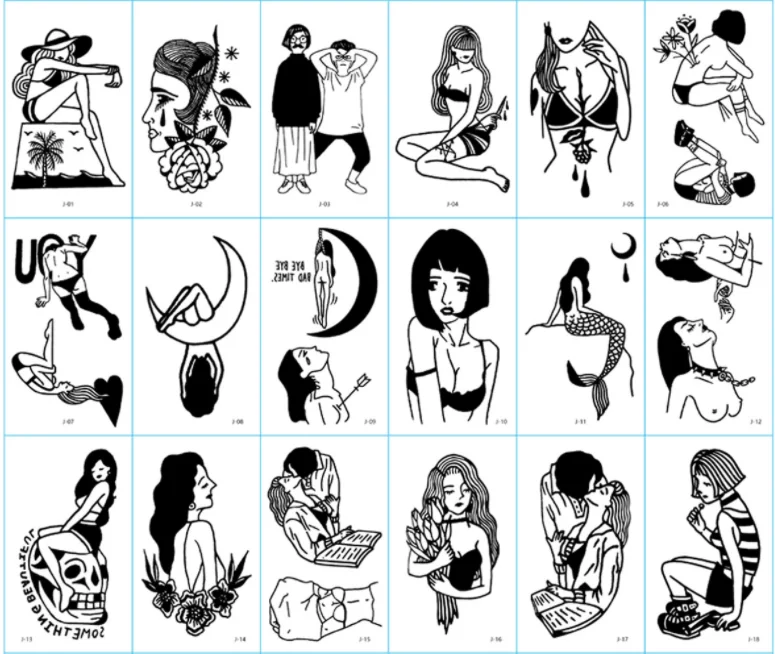  JIMMY & KEVIN индивидуальный дизайн темная серия Сексуальная Татуировка на тело наклейка временная татуировка