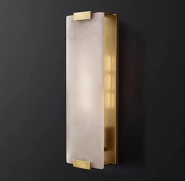 Hotel brass color Marble wall lamp Decorate wall sconce bedroom led wall light