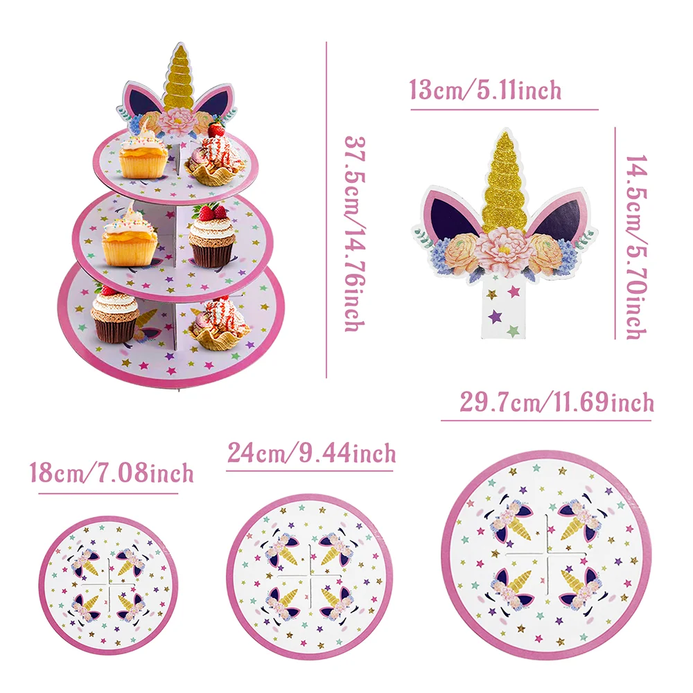 Uni-corn Cake Stand Disposable Party Decoration Supplies Dissposable Uni-corn Cakestand