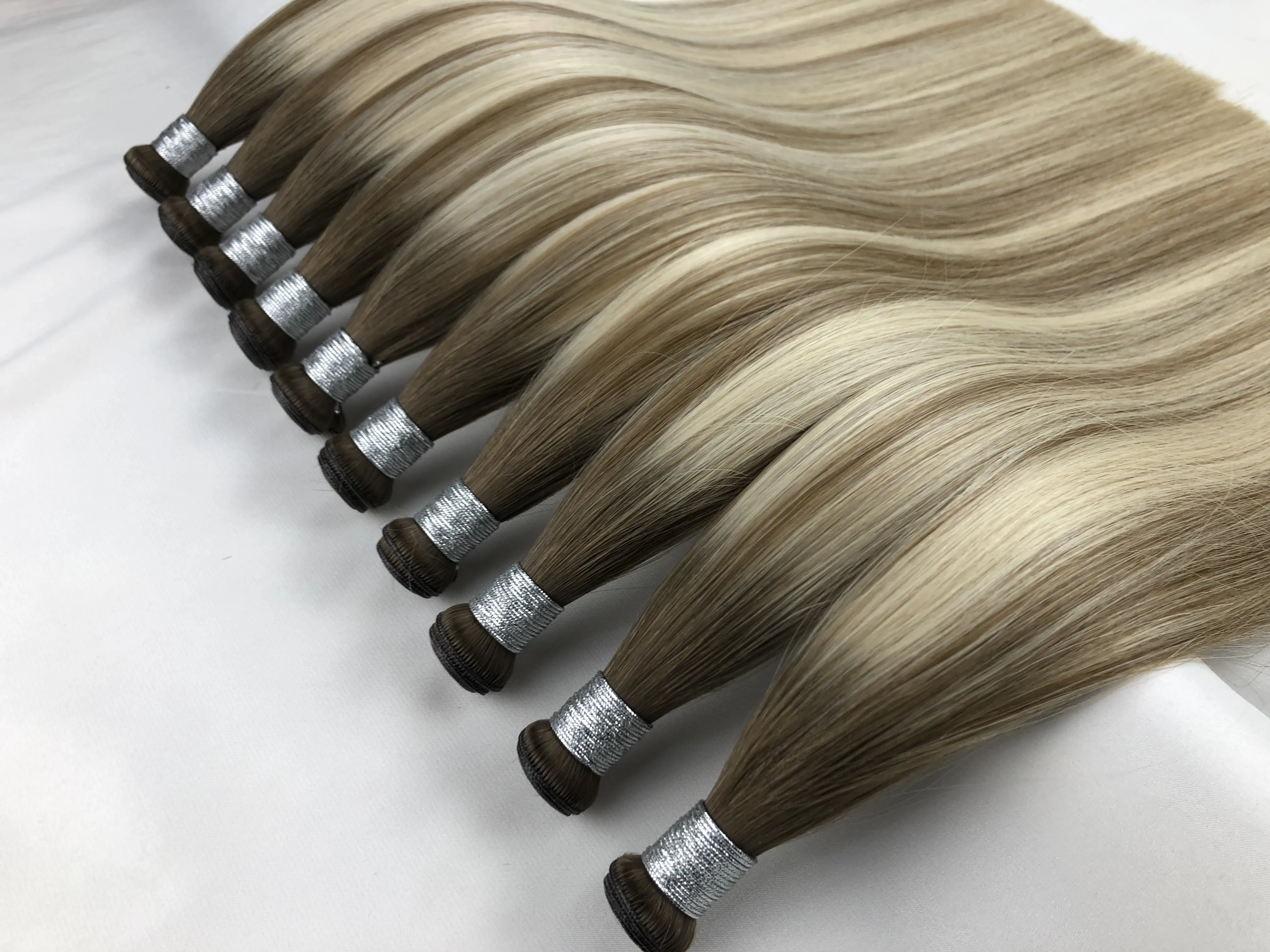 Competitive Price Russian Thin Invisible Hair Weft Double Drawn 100% Human Hair Genius Weft