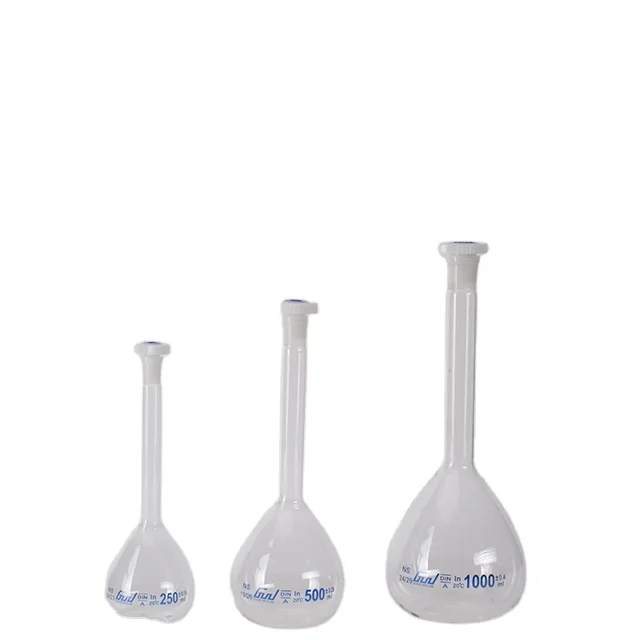 50 мл лабораторное использование прозрачного цвета с высоким содержанием боросиликатного стекла фляжка химическое использование стеклянные фляги объемные