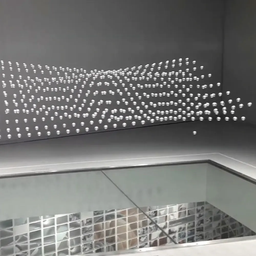 Modern Raindrop Round Metal Balls Dancing Kinetic Dynamic Sculpture Interactive Art Moving Installation