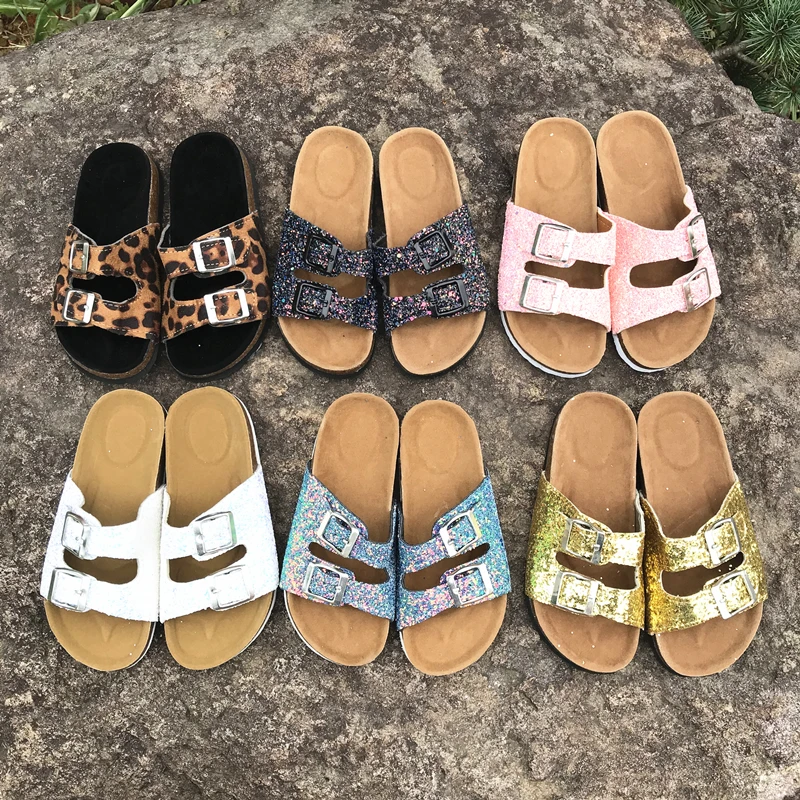 Летние бейсбольные сандалии Boutique Mom and Me с леопардовым принтом тапочки для детей и взрослых
