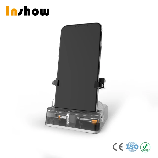 INSHOW A114 Wholesale  Acrylic Mobile Phone Holders Security Alarm Stand Anti-theft Display Stand