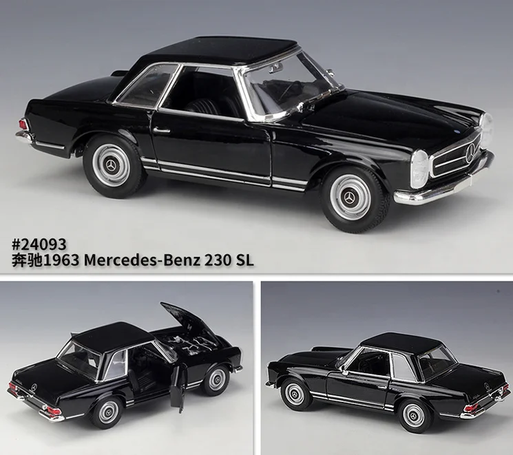 1963 Diecast Model Cars WELLY Benz1:24 230SL Car Simulated Alloy Car Model Collection Display Gifts Toy Wholesale