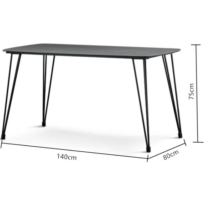 Modern Simple Coffee Table End Restaurant and Living Room Table MDF top metal legs