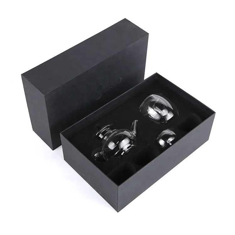 Black color customized printing tea set gifts box with foam packing box free sample luxury packaging box