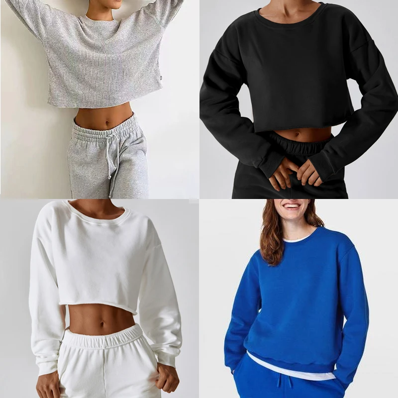 2024 Custom Logo Womens Spring Must Have Fleece 2 Piece Cargo Sweatpants And Hoodies Sets Fleece Tracksuit Women