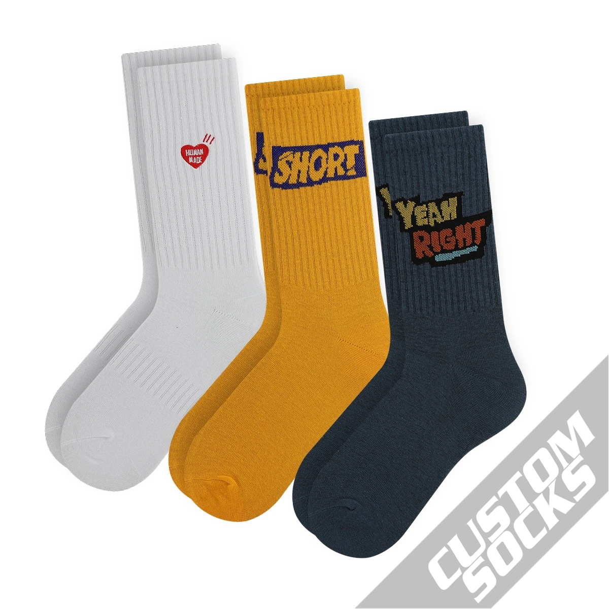 OEM Custom Logo Men Sock Soft Cotton Casual Sox Custom Design Crew Socks