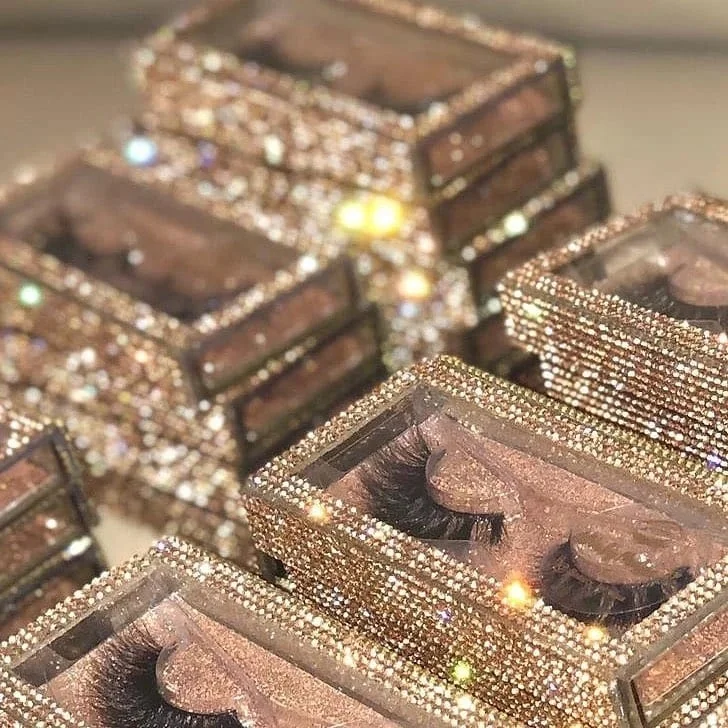 Оптовая цена 2021 Новое поступление bling ресниц коробка с бриллиантами ненатуральные искусственные изготовленный на заказ lashbox