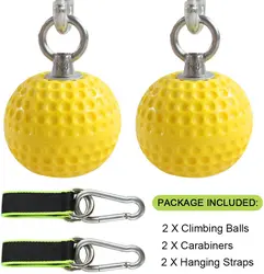 Climbing Pull Up Power Ball Hold Grips with Straps. Non-Slip Hand Grips Strength Trainer Exerciser for Bouldering