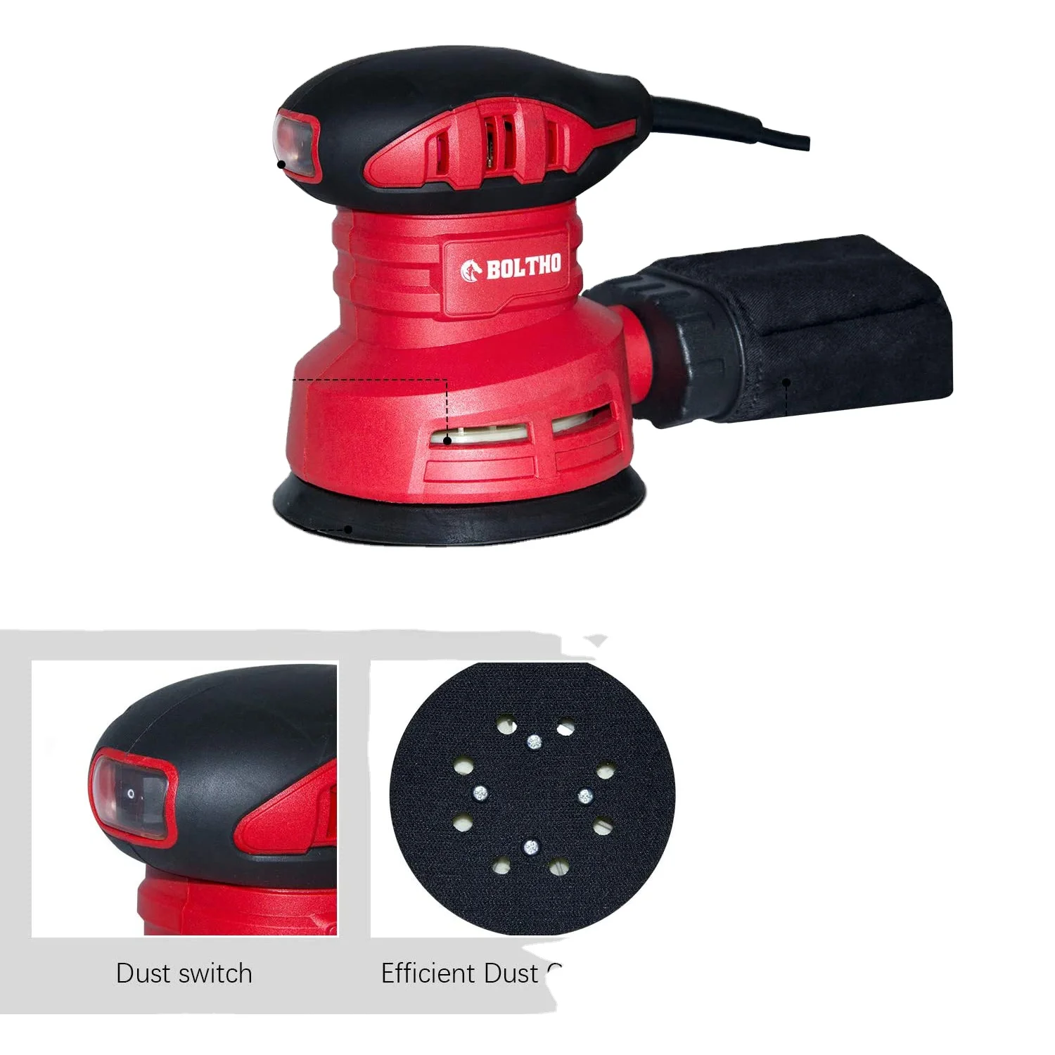 
High Quality hight speed Orbital Sander , Efficient Dust Collector 240W 12000RPM 