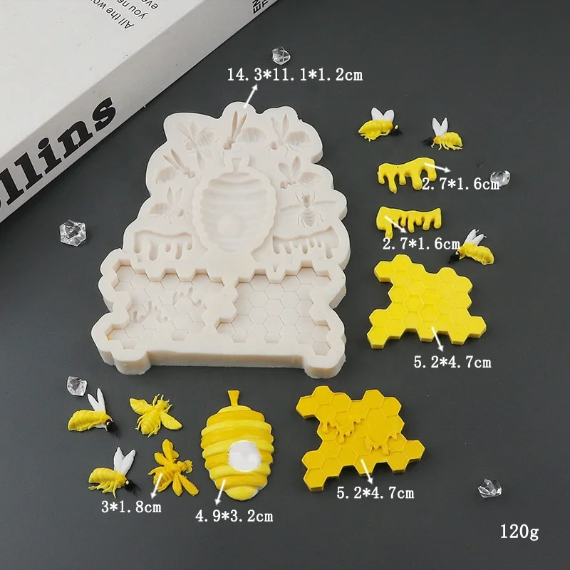 DIY Lovely little bee Beehive Liquid Silicone Mold/Honeybee Cake Decorating Mold silicone chocolate molds