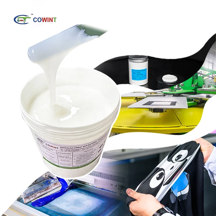 High mesh textile printing chemicals sticky glue paste screen printing for textile clear liquide de raw material rubber paste
