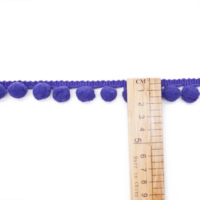 Wholesale Bulk Purple Ball Pom Fringe Crochet Pom Pom Lace Trims For Clothes Hat Crafts Decoration