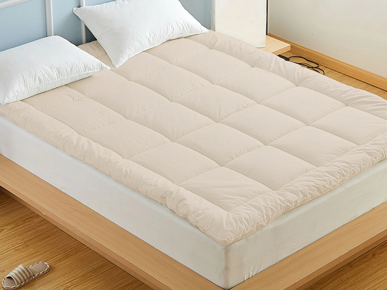 
quilted single bed thin wool mattress topper cotton mattress pad 