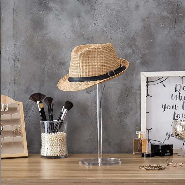 Custom Clear Acrylic Hat Display Wig Display Rack Pedestal Riser Stands Display For Cap