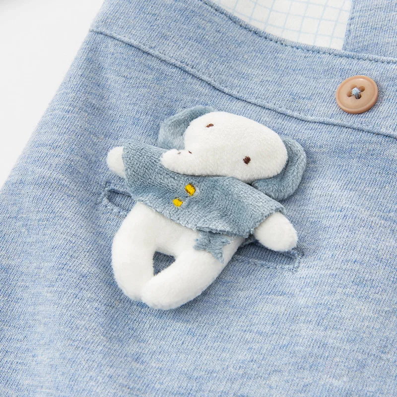 DBH15939 dave bella spring new born baby boys fashion removable bow jumpsuits infant toddler clothes children romper