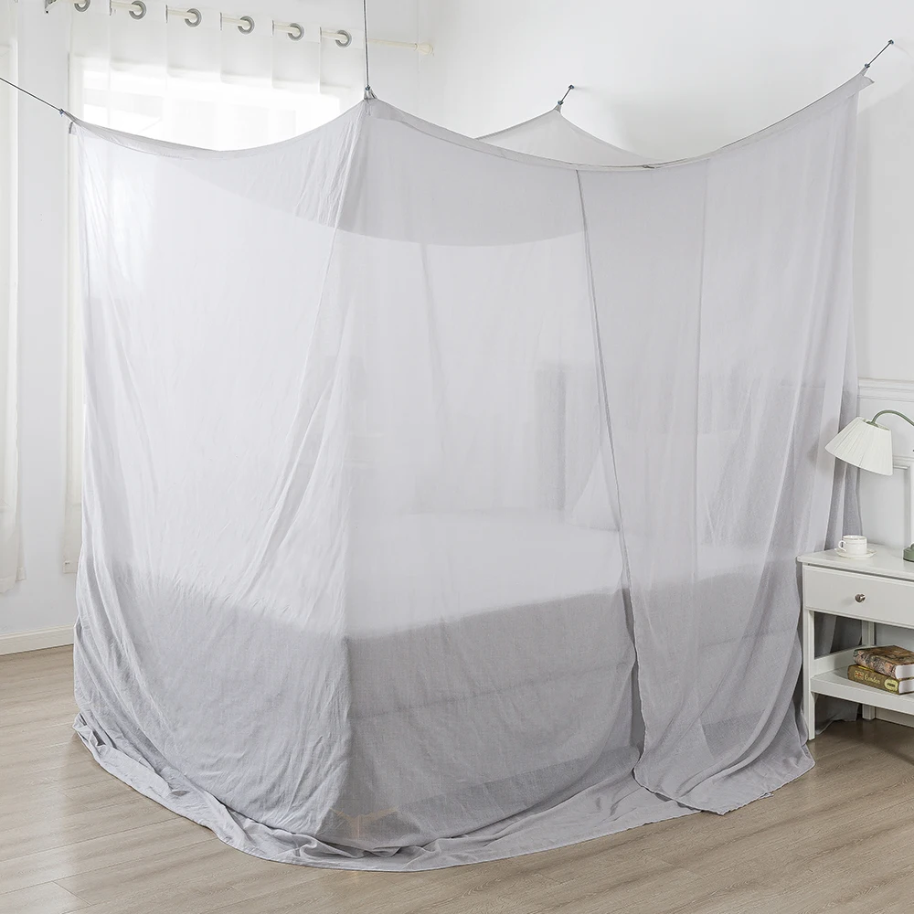Urgarding Silver-Cotton Box Shape  Anti Radiation EMF Mosquito Nets Bed Canopies For Queen Size