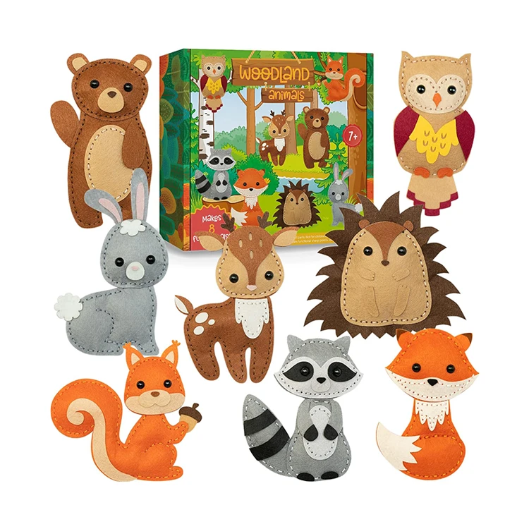Fun and Educational Animal Craft Set for Children Sew Your Own Felt Animals Craft Kit for Beginners