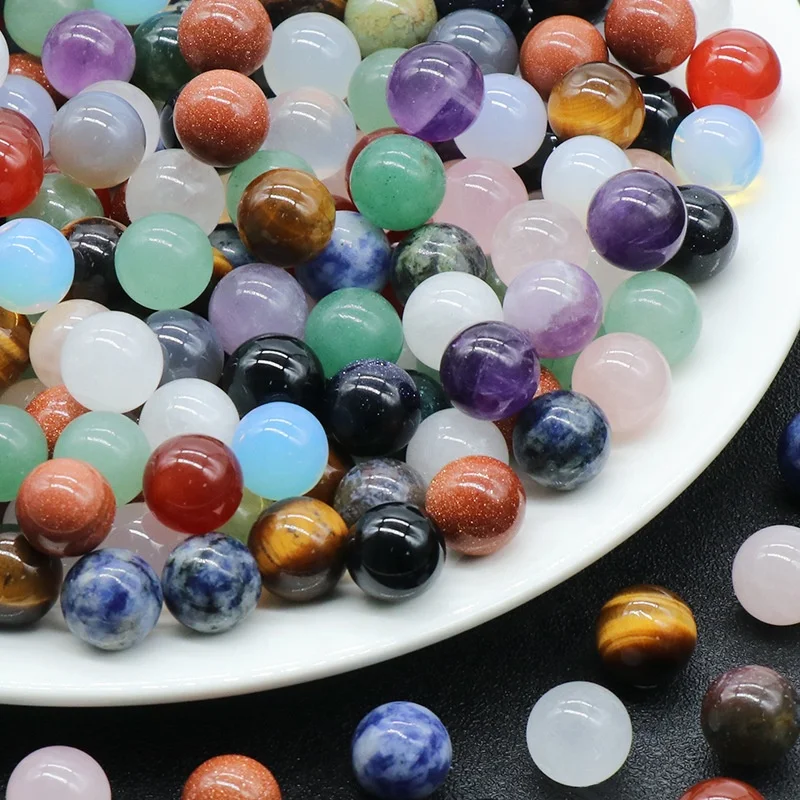 8-12mm Non-porous Natural crystal Beads Stone Beads Loose healing crystal beads necklace bracelet diy semi stone jewelry making
