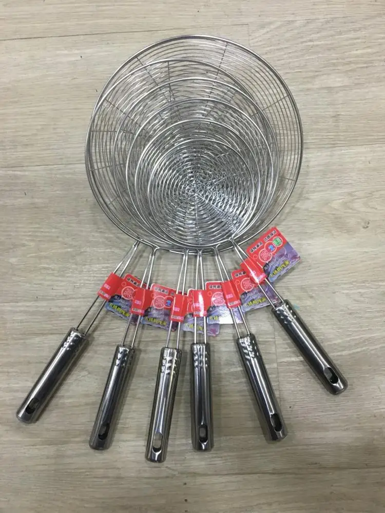stainless steel wire skimmer mesh colander strainer