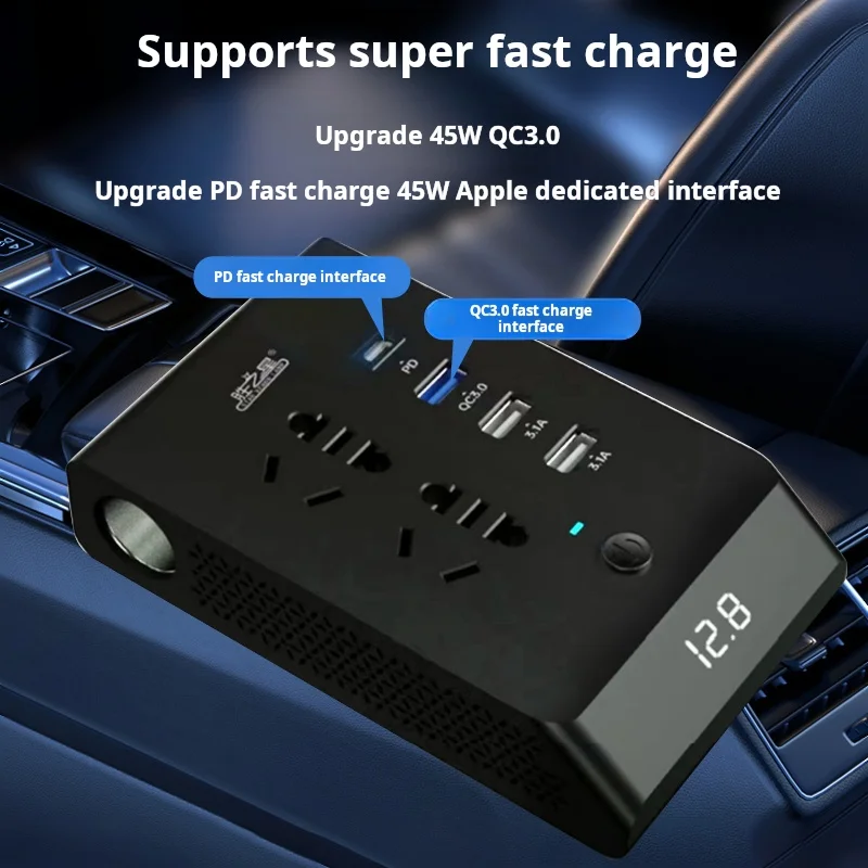 car inverter Turn changer 12 Volt 24v Turn 220v High-power truck car power socket charging transformer