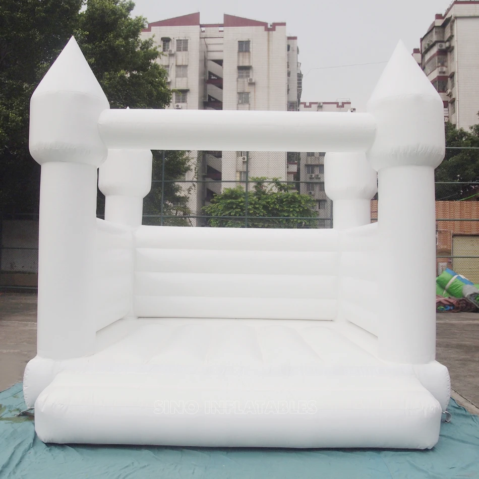 moonwalk inflatable bouncer jumping bouncy castle jumper all pvc white wedding bounce house with slide for toddler