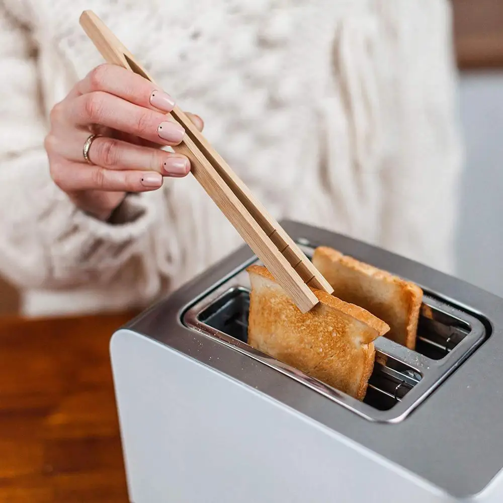 Eco-Friendly Bamboo Kitchen Utensils Cooking Toast Bread Pickles Tea Bamboo Kitchen Tongs Wood Kitchen Toast Tongs