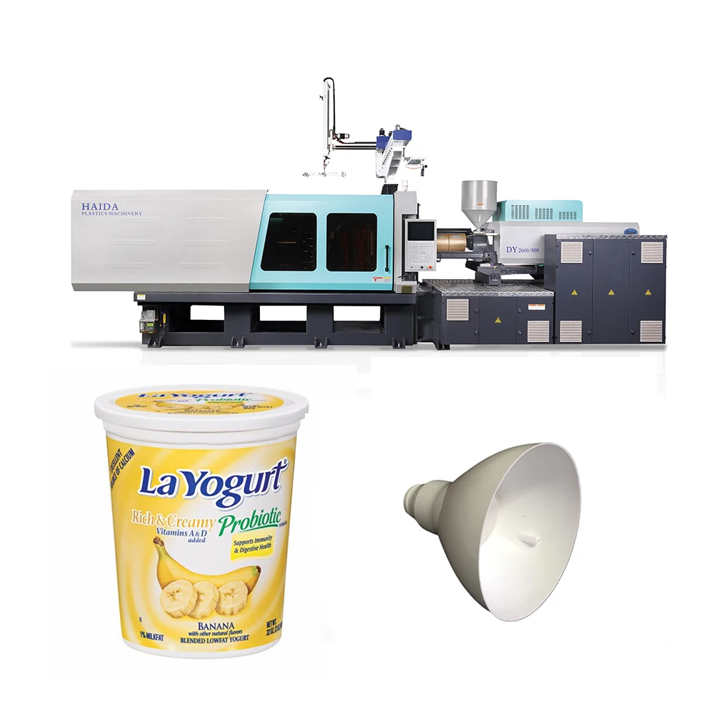Haida HD260DY 2600KN Plastic Bucket Yogurt Cup Making Machine Injection Moulding Machine For Led Bulb Lamp Holder Making
