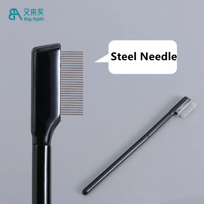 Wholesale high quality stainless steel needle metal eye brow lamination comb eyebrow comb brush eyebrow brow comb