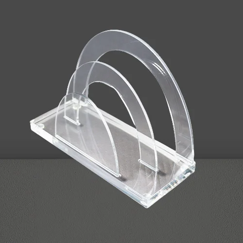 Premium Stylish Well-Polished Edges Office Black Acrylic Desk Organizer Plastic Mail File Holder For Sale