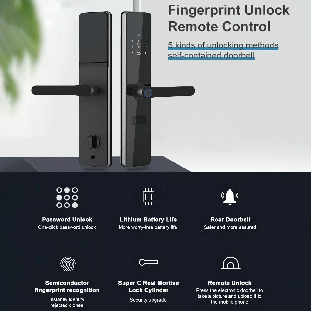 Topteq F8 Digital Tuya Zigbee Fingerprint Automatic Smart Door Lock For Aluminum Door