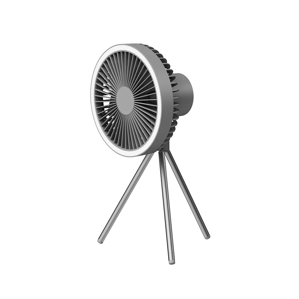 New Designed Outdoor Camping Light Desktop Mini Fan Ceiling Fan Portable Rechargeable USB Tripod Fan Solar Panels Lifepo4 5V 4W