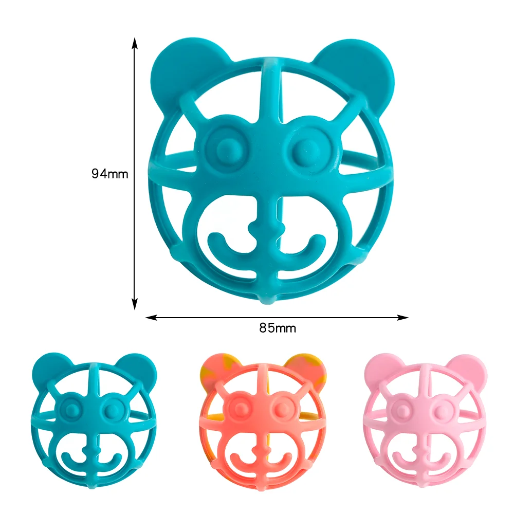 Wo Silicone New Design Baby Teether Bear Shape Ball Toys Silicone Baby Teethers Bpa Free Food Grade Ball