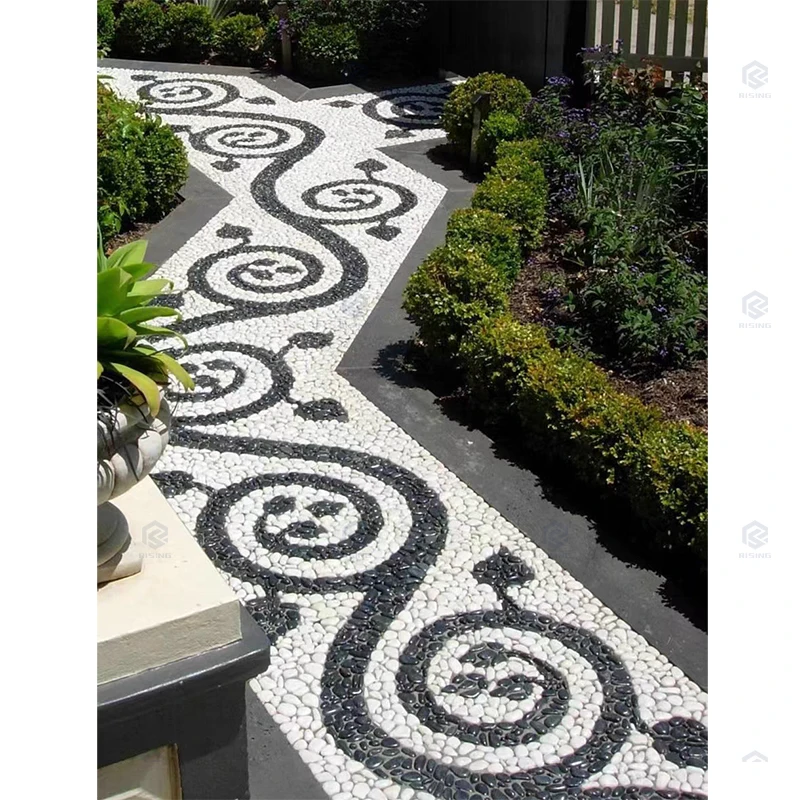 Natural White Polished Pebble Stone White River Rock Cobble Landscaping Stone For Garden