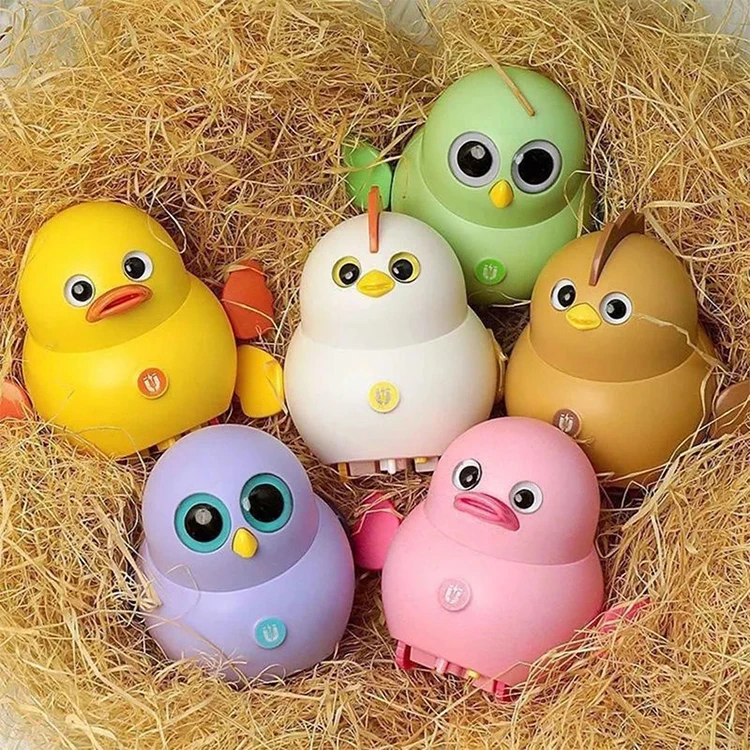 Cube Wibble Wobble Duck Baby Chicken Swinging Animal Toys Electronic Pet Crawling Toy Magnetic Electric Pet Little Yellow Duck (1600411096164)