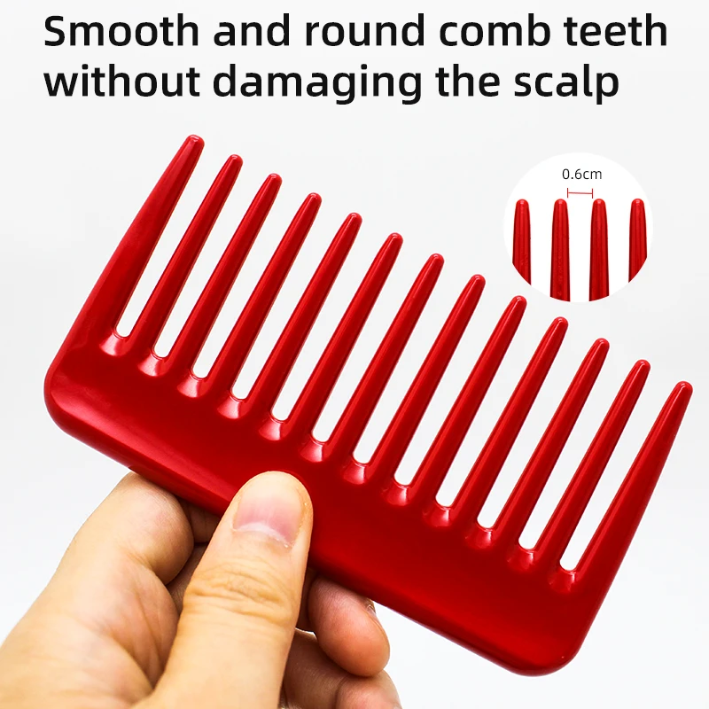 Customized Barber Mini Wide Tooth Comb Pocket Scalp Massage Hair Detangle Styling Wide Teeth Comb For Women Men