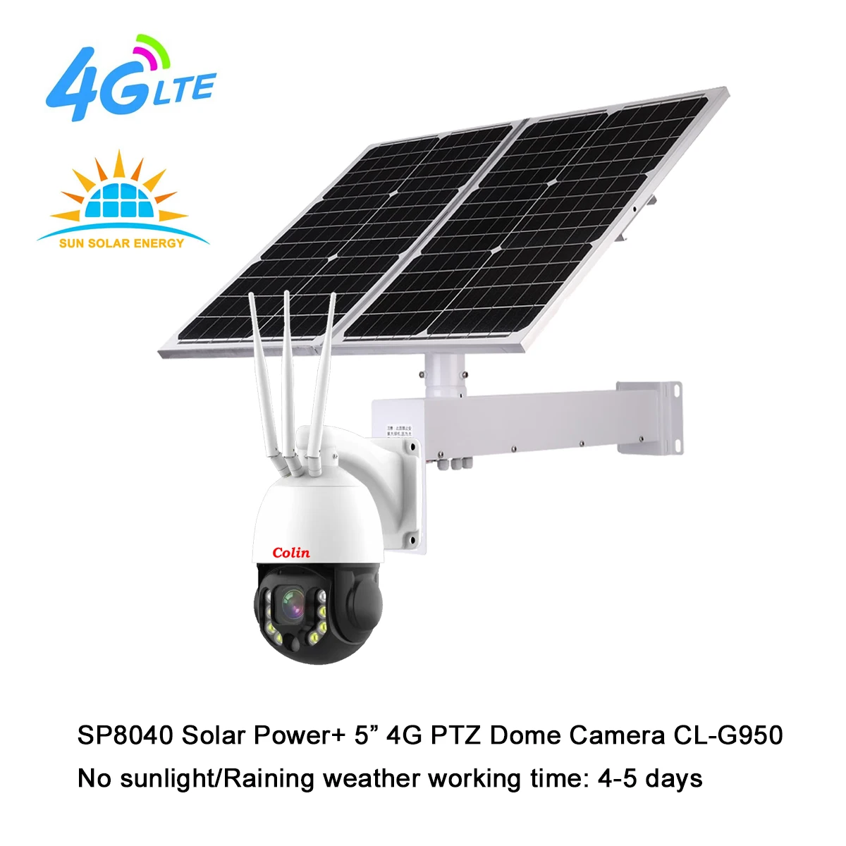 New 4K 8MP 5MP solar energy wireless 24Hx7D CCTV surveillance Wifi 4g sim card lte ptz 80W 40AH solar panel ip camera outdoor