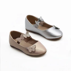 china supplier lovely butterfly pumps fancy cute school dress shoes for girls
