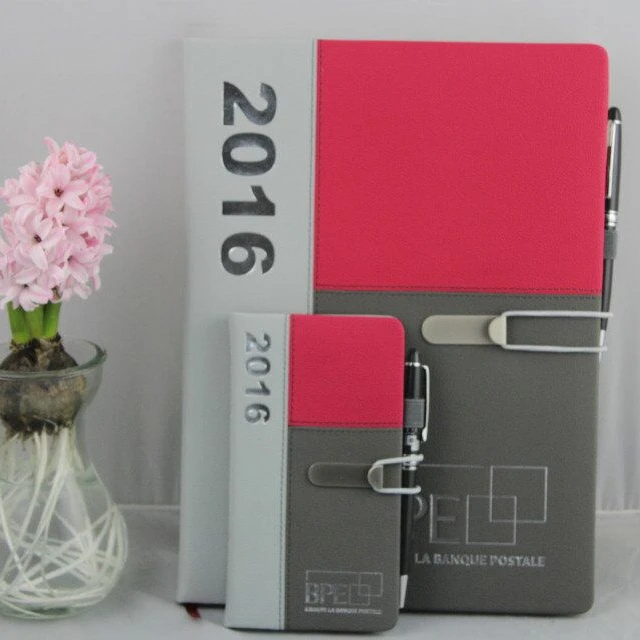Luxury And High Quality Journal Leather Organizer Planner Hardcover Agenda With Pen Clip Wire Lock