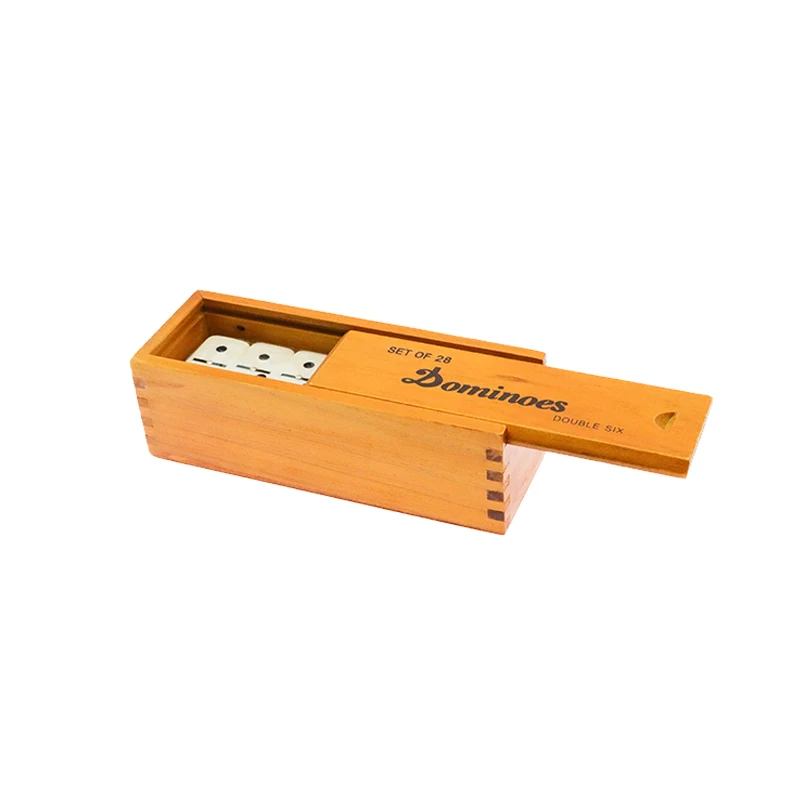 Domino Set for Classic Board Games - Dominoe Double 6 for Family Games - Double Six Standard Domino Set 28 Tiles in wooden box